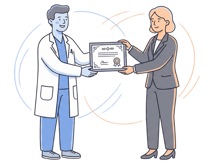 Doctor receiving award